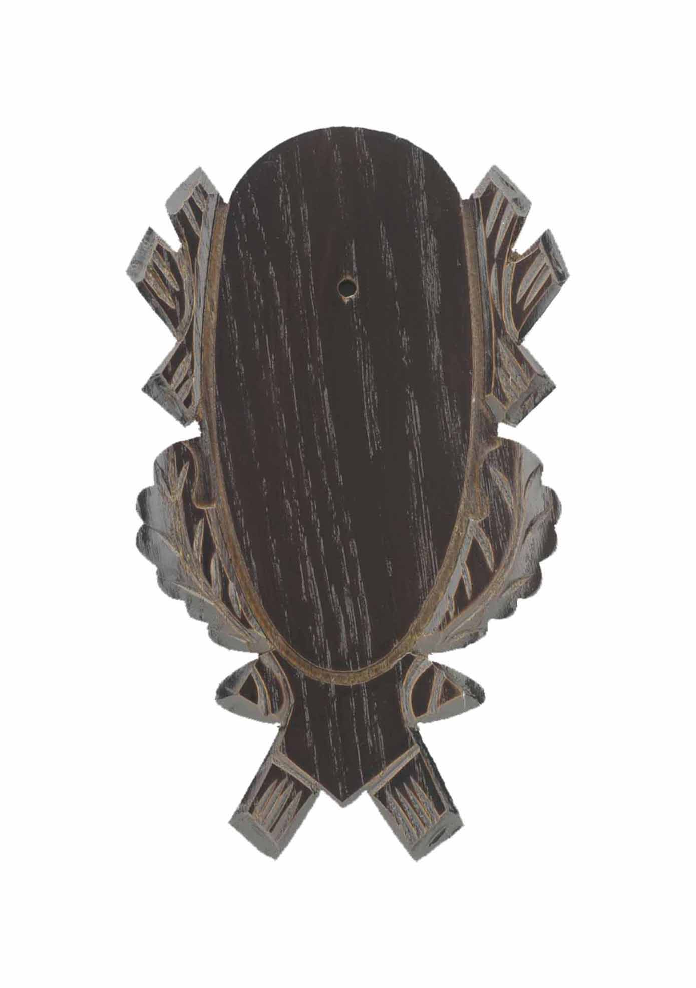 Oak Deer Trophy Plate 4 carved dark - set of 10 with clips